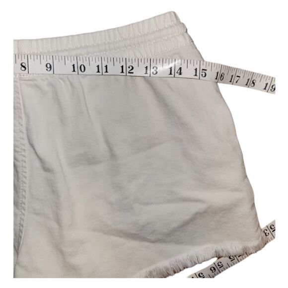 Aerie White Wash Denim Elastic Waist Cut Off Frayed Hem Shorts S - Picture 7 of 10